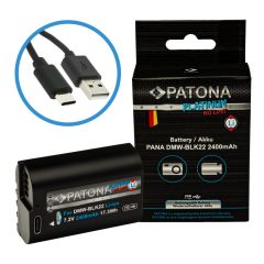   PATONA Platinum Akkumulátor USB-C input - Panasonic DMW-BLK22 DC-S5 G9 GH5 GH5S GH6 - 1401