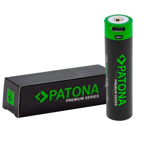 PATONA Premium 18650 USB-C input - Li-Ion Akku 3,7V 3350mAh Premium Cellás (6525)