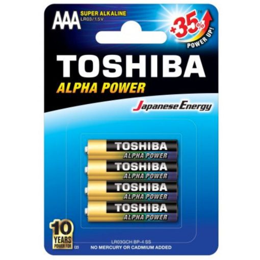 TOSHIBA elem LR03GCH BP-4 ALPHA POWER Alkaline AAA (4db/csomag)