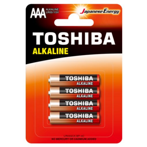 TOSHIBA elem LR03GCA BP-4C Alkaline AAA tartós, 1,5V (4db/csomag)