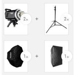 Godox MS300II-V Dupla Softbox Vakuszett (2 x 300Ws)