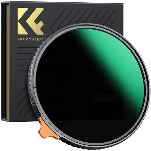 K&F Concept NANO-X Slim, HD, VARIO ND 2-400 változtatható szürkeszűrő, vízlepergető, karcálló, 52mm (KF-01-1459)