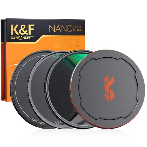 K&F Concept NANO-X series, MCUV + CPL szűrő, vízlepergető, karcálló, fém objektívsapka + tok, 67mm (KF-1663)