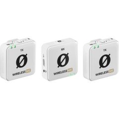   RODE WIRELESS ME FEHÉR DUAL ULTRA KOMPAKT DIGITÁLIS VEZETÉK NÉLKÜLI MIKROFON RENDSZER KÉT ADÓVAL, ADÓKBA ÉS VEVŐBE ÉPÍTETT MIKROFONNAL  (WIMEDUAL)