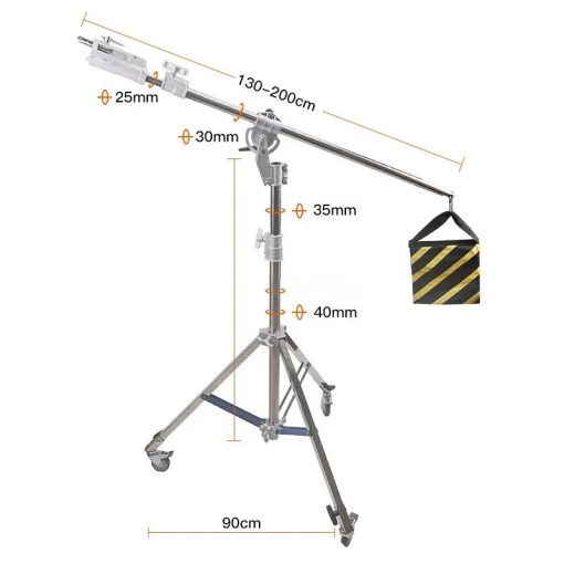 Mikrosat FR-3050 Boom Lámpaállvány, kerekekkel (3m, 30kg)