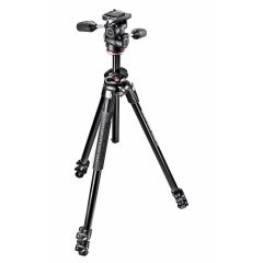   Manfrotto 290 Dual kit alu 3 szekciós állvány 90° oszloppal + 3D fej (MK290DUA3-3W)