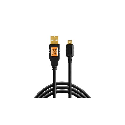 Tether Tools - TetherPro USB 2.0 - Micro-B 5-Pin Kábel - 4,6m, Fekete (CU5430BLK)
