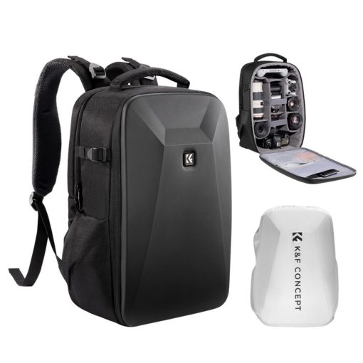 K&F Concept hardshell professzionális kamera hátizsák, 22L, 15.6 laptop zseb, fekete (KF-13-134)