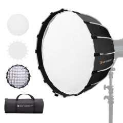   K&F Concept 120cm átmérőjű, parabolic softbox, gyorscsatlakozás, méhsejt rács, Bowens csatlakozás (KF-18-0008V2)