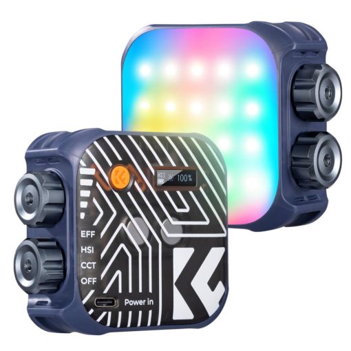 K&F Concept RGB LED lámpa, 2500-9900K, CRI 96+, 2000mAh, 21 fényeffekt, kék (KF-34-036)