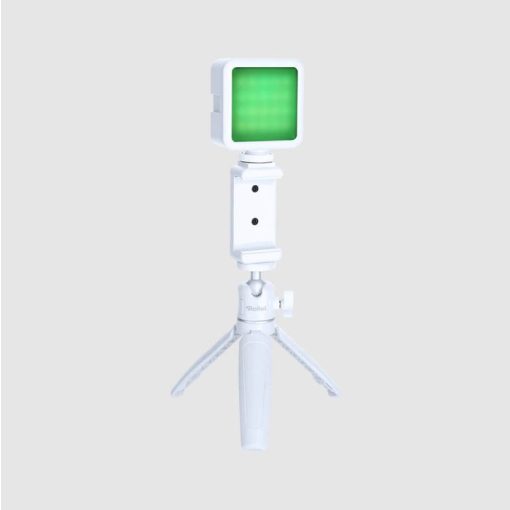 Rollei Lumis akkus Mini LED RGB, telefontartó, szelfi, állvány, táska - FEHÉR